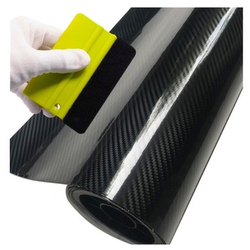 Folia Carbon Okleina Karbon 5D Czarny Połysk Rower Progi Laptop Listwy