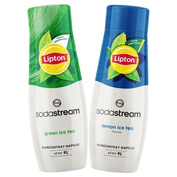 Lipton Lemon + Lipton Green Ice Tea Zielona Herbata koncentraty SODASTREAM