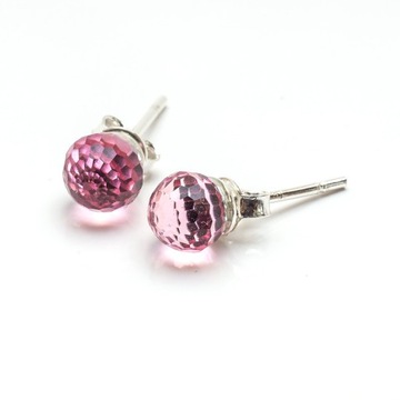 Srebrne Kolczyki 925 z kr. Swarovski Kulki 6mm LR