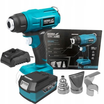 ТЕПЛОВАЯ ПИСТОЛЕТКА АККУМУЛЯТОРНАЯ DEDRA 550°C 18В 3 НАСОСКИ 4Ач