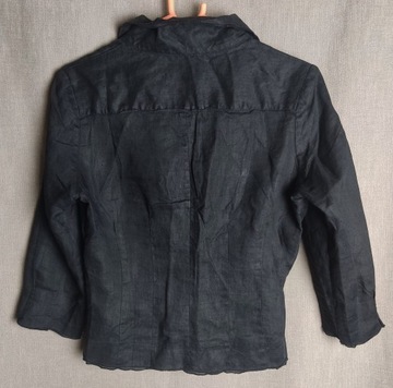 CARLO COLUCCI bluzka damska koszulowa lniana czarna 36