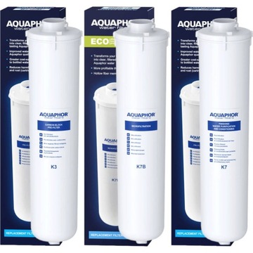 Zestaw wkładów do filtra wody Aquaphor Kryształ B ECO 3 szt. (K3, K7B, K7)