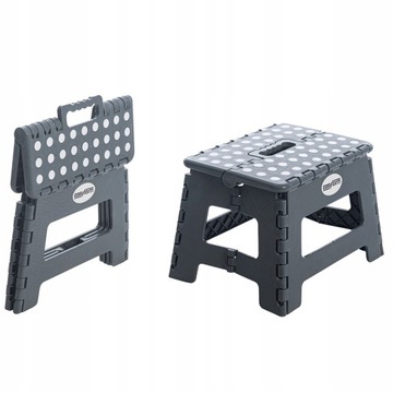 STOŁEK TABORET SKŁADANY ANTYPOŚLIZGOWY 22 cm 150kg SZARY