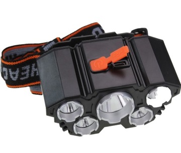 MOCNA LATARKA CZOŁÓWKA WODOODPORNA 5x LED CREE USB