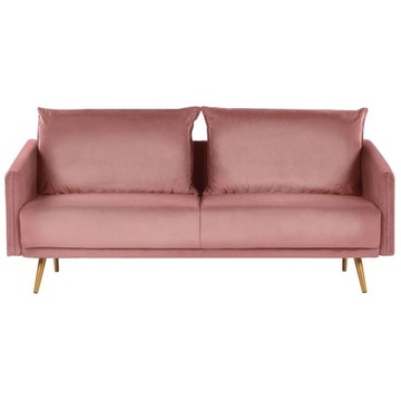 Sofa 3-osobowa Welurowa Różowa Maura