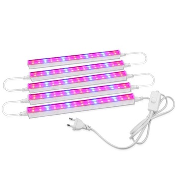 3x ЛАМПЫ ДЛЯ ВЫРАЩИВАНИЯ РАСТЕНИЙ 15 СВЕТОДИОДНЫХ ЛАМП ПОЛНОГО СПЕКТРА T5 6 Вт 30 см