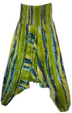 Spodnie alladynki haremki indyjskie 2w1 uni joga
