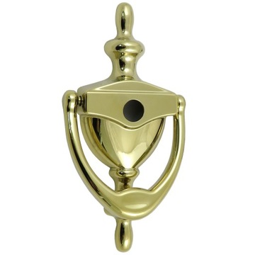 Kołatka z otworem na wizjer Złota 76mm x 151mm