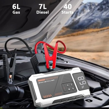 Пусковое устройство Booster 150PSI Компрессор Стартер 6000А 26800мАч 5 в 1