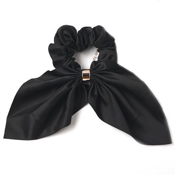 GUMKA do włosów frotka SCRUNCHIES KOKARDA czarna