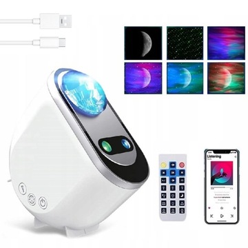 PROJEKTORA LASEROWEGO ZORZY POLARNEJ GWIAŹDZISTEGO NIEBA BLUETOOTH GŁOŚNIK