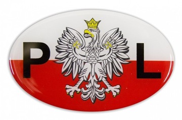 NAKLEJKA NALEPKA EMBLEMAT PL POLSKA 3D WYPUKŁA NO4