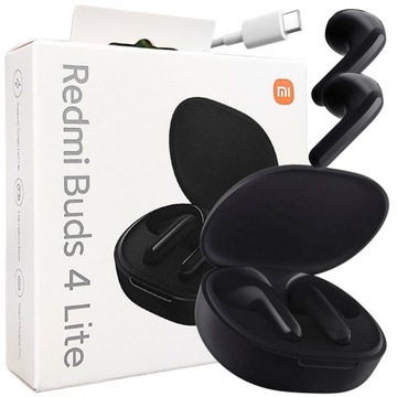 SŁUCHAWKI BEZPRZEWODOWE XIAOMI REDMI BUDS 4 LITE CZARNE LEKKIE WODOODPORNE