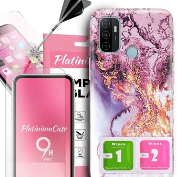 ETUI+Szkło 9H do OPPO A53 Rose Glamour Gold Wzory