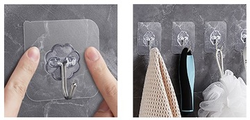 Przezroczyste haczyki na ścianę Haczyki samoprzylepne małe przezroczyste