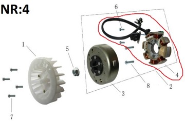 КПЛ. СТАТОР ГЕНЕРАТОРА Quad Linhai M150cc OEM!