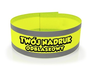 Odblaskowa opaska na ramię + własny nadruk LOGO