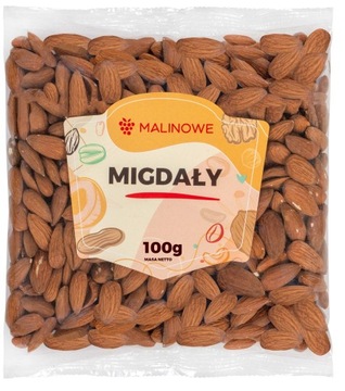 MIGDAŁY KALIFORNIJSKIE CAŁE 100g MIGDAŁ DOSKONAŁE JAKOŚĆ PREMIUM