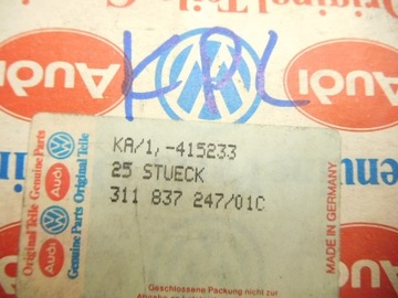 MISKA KLIKY ÚCHYTU DVEŘE VW GOLF 1 SCIROCCO OE 311837247