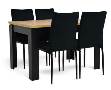 Stół rozkładany 80x120/160 Artisan 4 krzesła fotelowe welur WYBÓR KOLORÓW