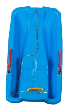 Польские сани Кароль с двумя тормозами пластиковой слайд -синий цвет