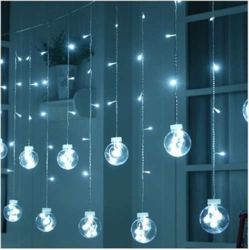 СВЕТОВАЯ ЗАНАВЕСА ПРОЗРАЧНЫЕ БЕЗОПАСНОСТИ 108LED ХОЛОДНЫЕ БЕЛЫЕ светодиодные оконные лампы