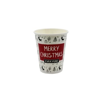 Kubek papierowy świąteczny 300 ml 1w MERRY CHRISTMAS ŚWIĘTA 50szt