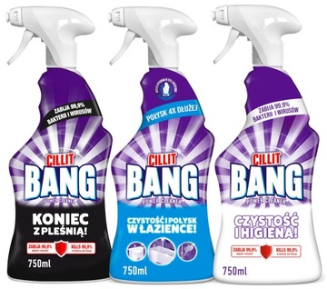 Cillit Bang do łazienki Pleśń Dezynfekcja Spray czyszczący 3 x 750 ml