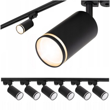 Oświetlenie szynowe 6x Lampa GU10 LED + szyna 2m SZYNOPRZEWÓD sufitowy SPOT