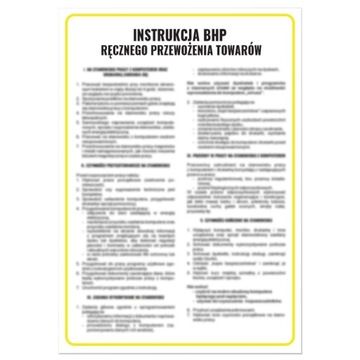 INSTRUKCJA BHP RĘCZNEGO PRZEWOŻENIA TOWARÓW INSTRUKCJA OBSŁUGI PCV 24,5x35