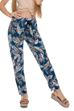 БРЮКИ ЖЕНСКИЕ ЭЛАСТИЧНЫЕ ПРЯМЫЕ, ЛЕТНИЙ УЗОР MORAJ XXL