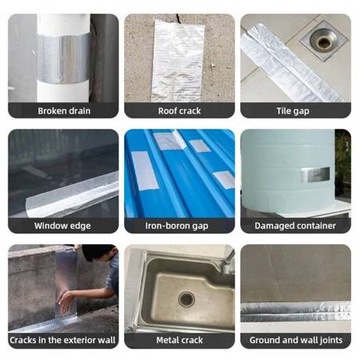 Бутиловая уплотнительная лента - 50ммх5м - ремонтная алюминиевая фольга