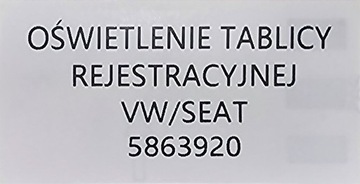 OSVĚTLENÍ TABULKY SPZ VAN UZEL 5863920