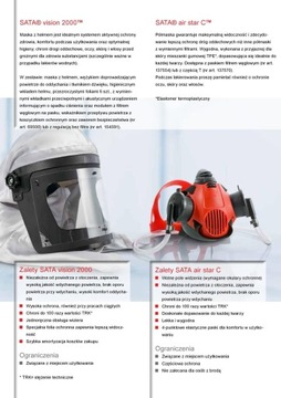 SATA Maska Hełm air vision 2000 z filtrem węglowym