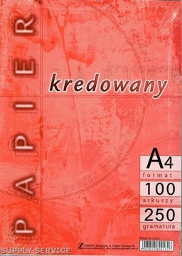 ГЛЯНЦЕВАЯ БУМАГА ДЛЯ МЕЛА 100 ЛИСТОВ 250 Г ПРОЧНАЯ