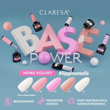 Claresa Baza hybrydowa do paznokci Power BASE 5g 13 chłodny róż lipgloss