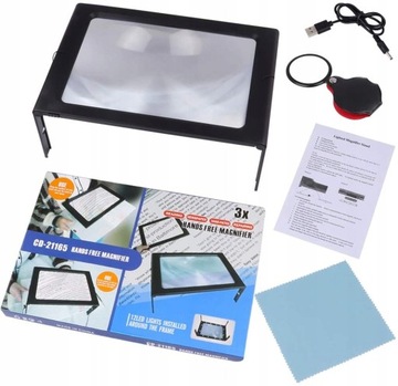 Большая лупа А4 для чтения с увеличительным стеклом