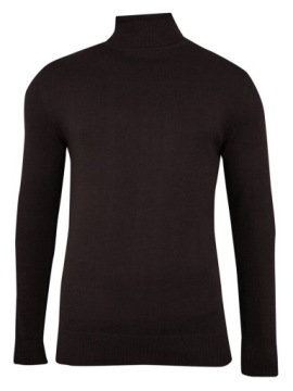 Elegancki Męski Golf -Brązowy -BRAVE SOUL - L