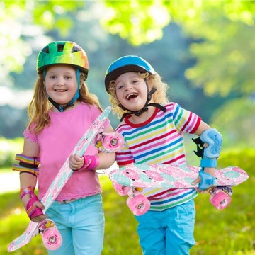 СКЕЙТБОРД FISZKA ДЛЯ ДЕТЕЙ С ОСВЕЩЕНИЕМ, СВЕТОДИОДНЫЕ КОЛЕСА, 56 СМ, С ТВЕРДЫМИ ЦВЕТАМИ ABEC7