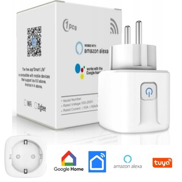 INTELIGENTNE GNIAZDKO ELEKTRYCZNE WIFI SMART LIFE HOME TUYA POMIAR PRĄDU