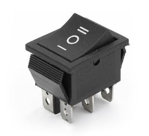 Przełącznik kołyskowy RS203 KCD4 on-off-on czarny