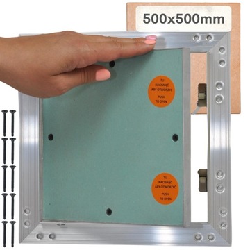 DRZWICZKI REWIZYJNE Aluminiowe Klapa Rewizyjna GK 50x50 cm 500x500mm WKRĘTY