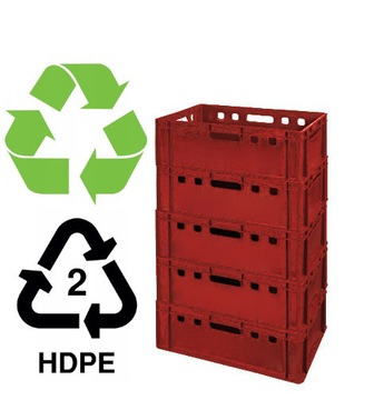 КОРОБКА 40Л ЕВРО КОНТЕЙНЕР E2 ПРОЧНЫЙ ПЛАСТИК 600х400х200мм