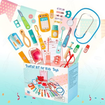БОЛЬШОЙ ДЕРЕВЯННЫЙ НАБОР ДОКТОРА игра ДОКТОР-СТОМАТОЛОГ