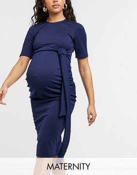 TRUE VIOLET MATERNITY GRANATOWA SUKIENKA MIDI (34)