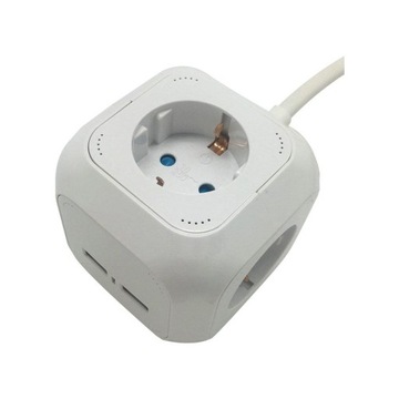V-TAC Przedłużacz Kostka 4 gniazda 2x USB 1.4m