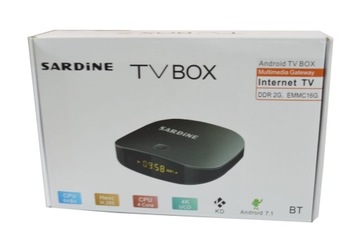 ТЕЛЕВИЗИОННАЯ ПРИСТАВКА SARDINE 4K SMART BOX Wi-Fi ПЛЕЕР НА Android 7.1