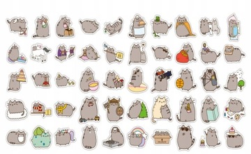 50 sztuk Chunky Cat Cartoon Naklejka Kawaii