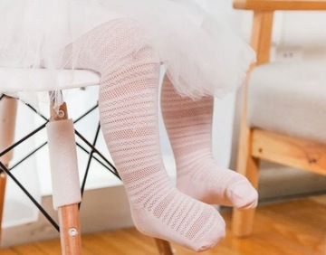 КОЛГОТКИ ХЛОПКОВЫЕ КОЛГОТКИ белые детские 3-12 месяцев на крещение малыша