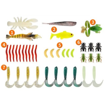 НАБОР СПИННИНГ-БЕЙТОВ, 78 ШТ. ВОБЛЕРЫ, СПИННЕР-БЕЙТЫ, РЕЗИНОВАЯ КОРОБКА